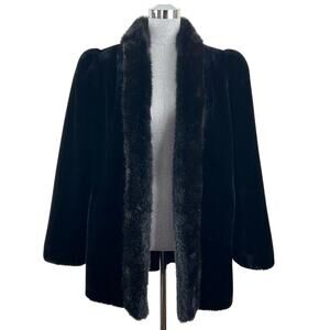 Vintage Jordache Faux Fur Coat in Black‎